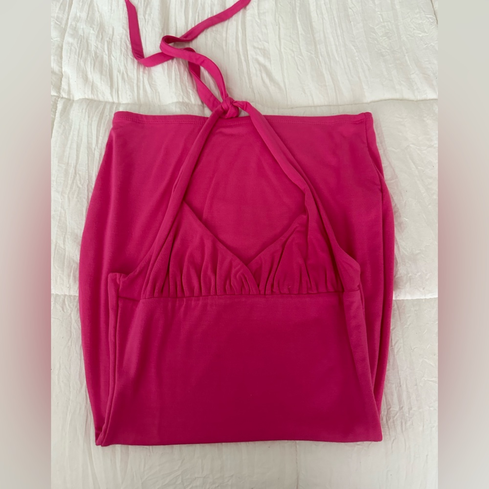 Oh Polly Its a Wrap Halter Neck Mini Dress - Picture 3 of 6